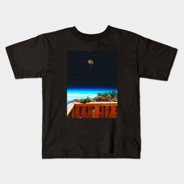 Space Balcony - Space Aesthetic, Retro Futurism, Sci-Fi Kids T-Shirt by jessgaspar